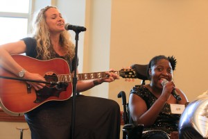 Sally Taylor and Jamie singing