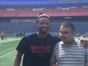 Dejan posing with Darrius from the New England Revolution