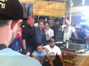 LifeRide7 crew including, Gilles Marini, Kevin Robert Frost (CEO of amfAR), and Carl Sciortino (Executive Director AIDS Action Committee)