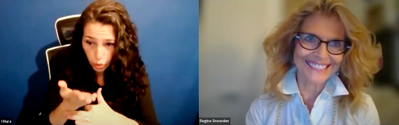 Regine on the right and interpreter on the left