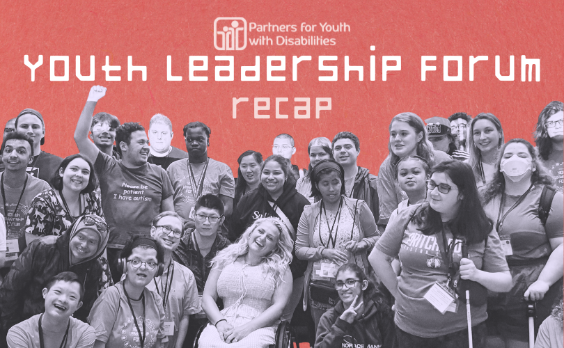 Blog - 2025 YLF Recap PYD Logo. White text reads: "Youth Leadership Forum recap" A black and white cutout of YLF participants line the bottom of the image.