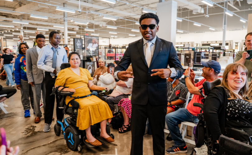 PYD participants line up at the end of the runway